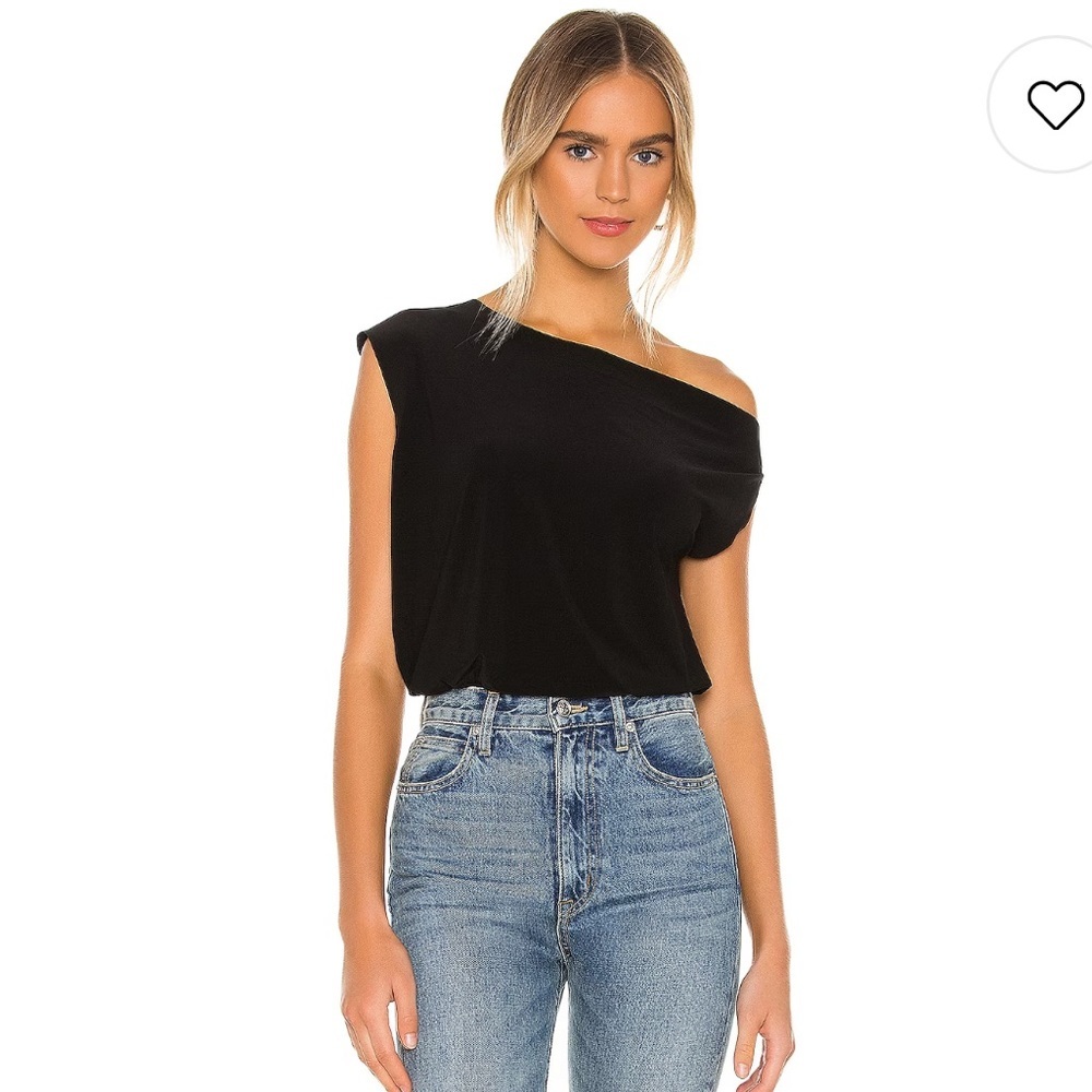 Norma Kamali Black One-Shoulder Top